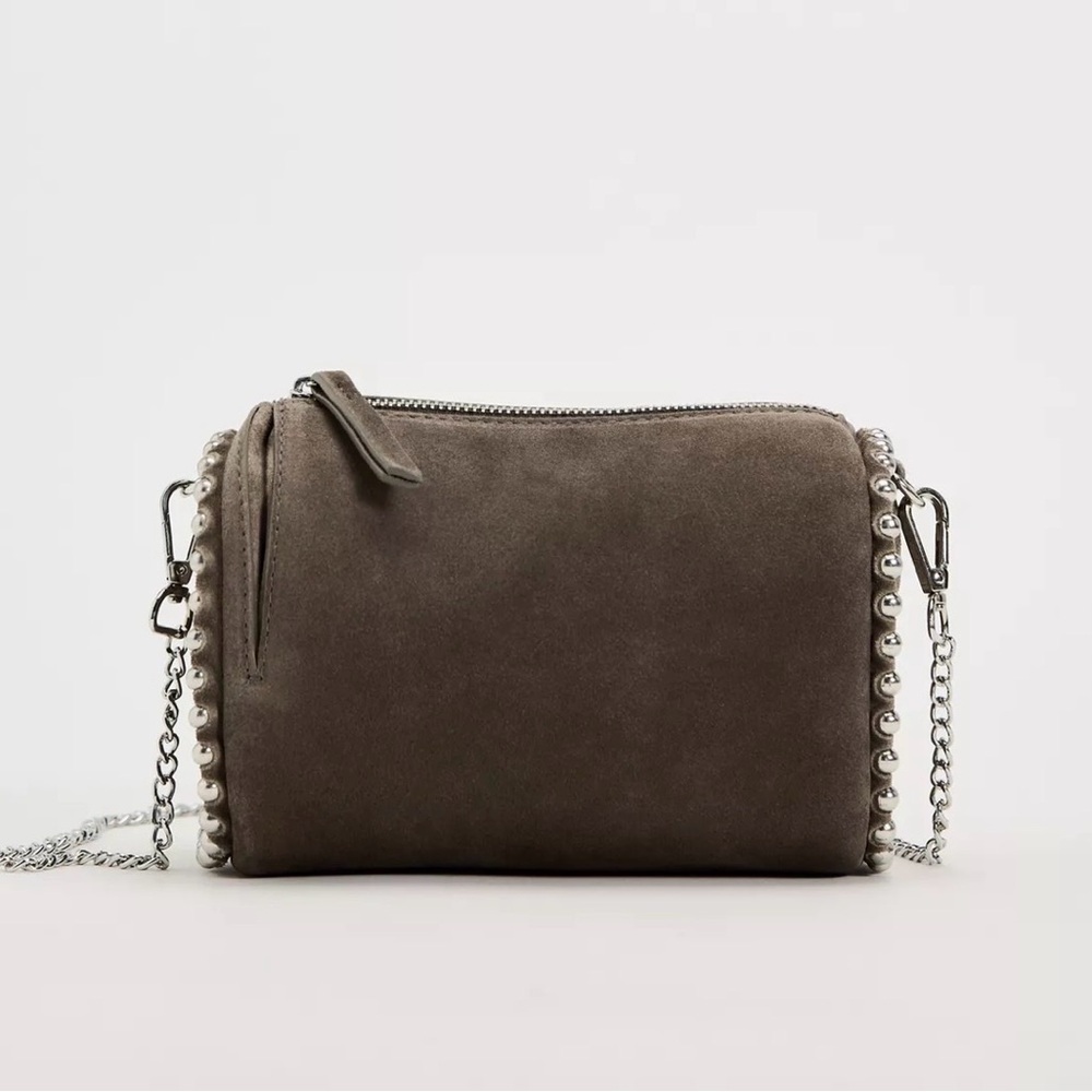 NWOT Zara Suede Bobble Bag